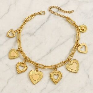 Gold Heart Charm Necklace